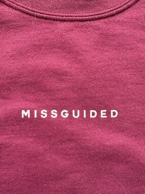 Missguided Berry Crewneck Sweatshirt with White Logo